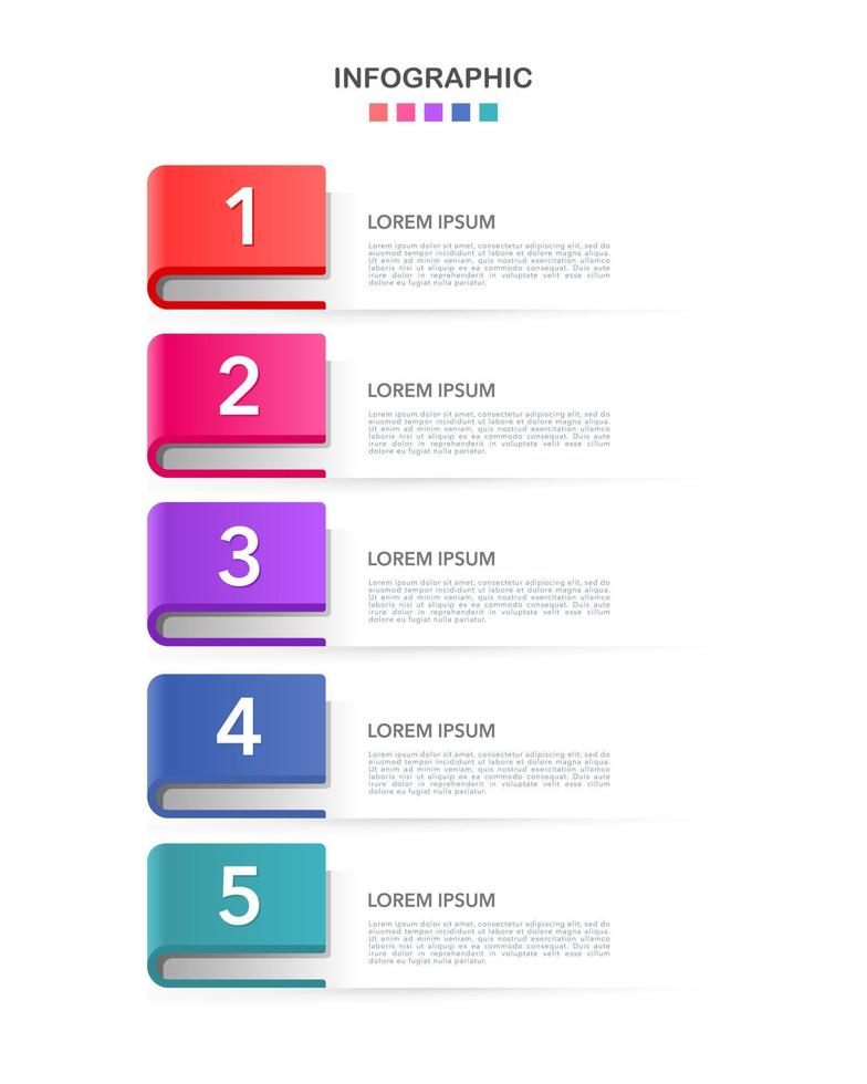 Infographic 5 options or steps vertical. Vector illustration.