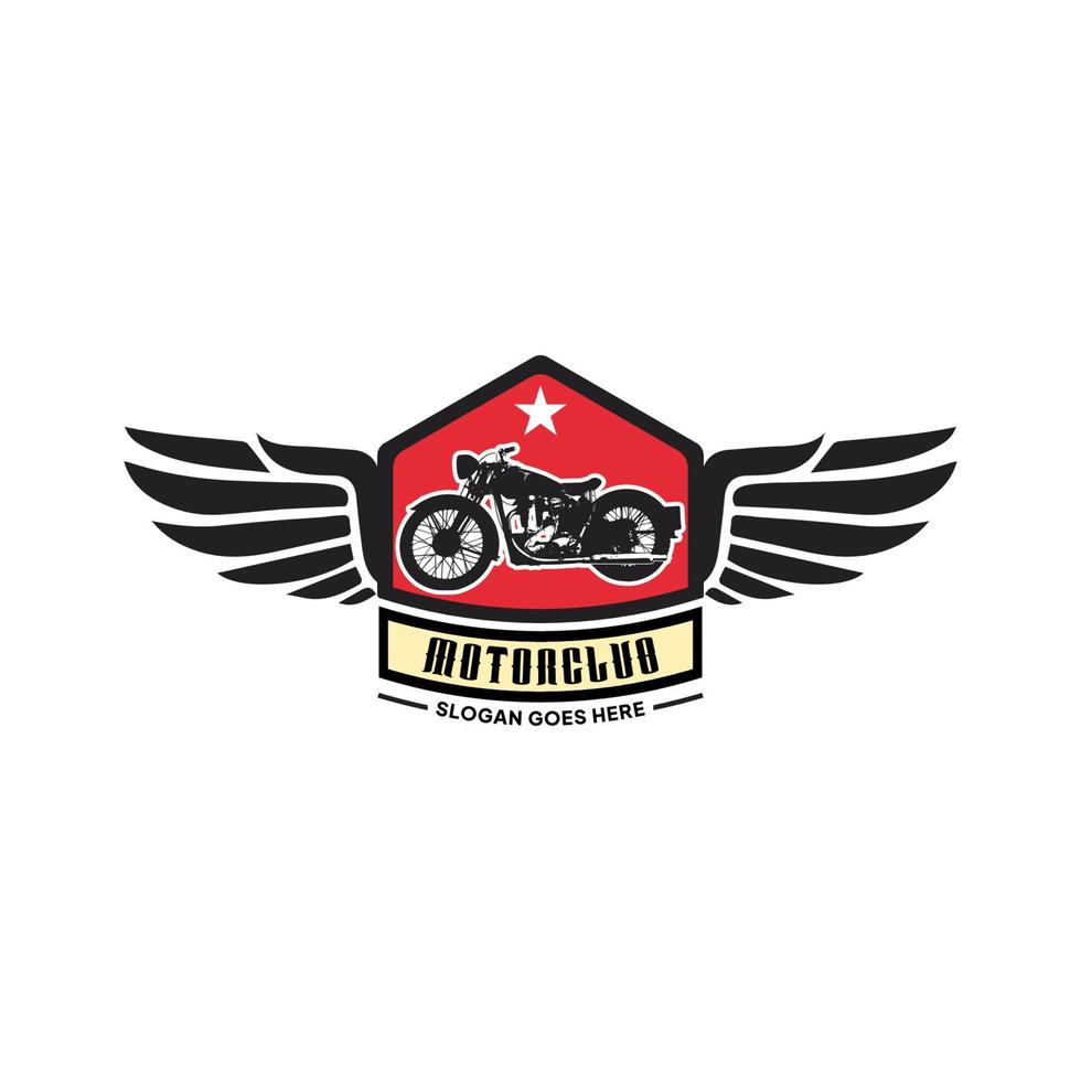 grande motocicleta club logo modelo. vector