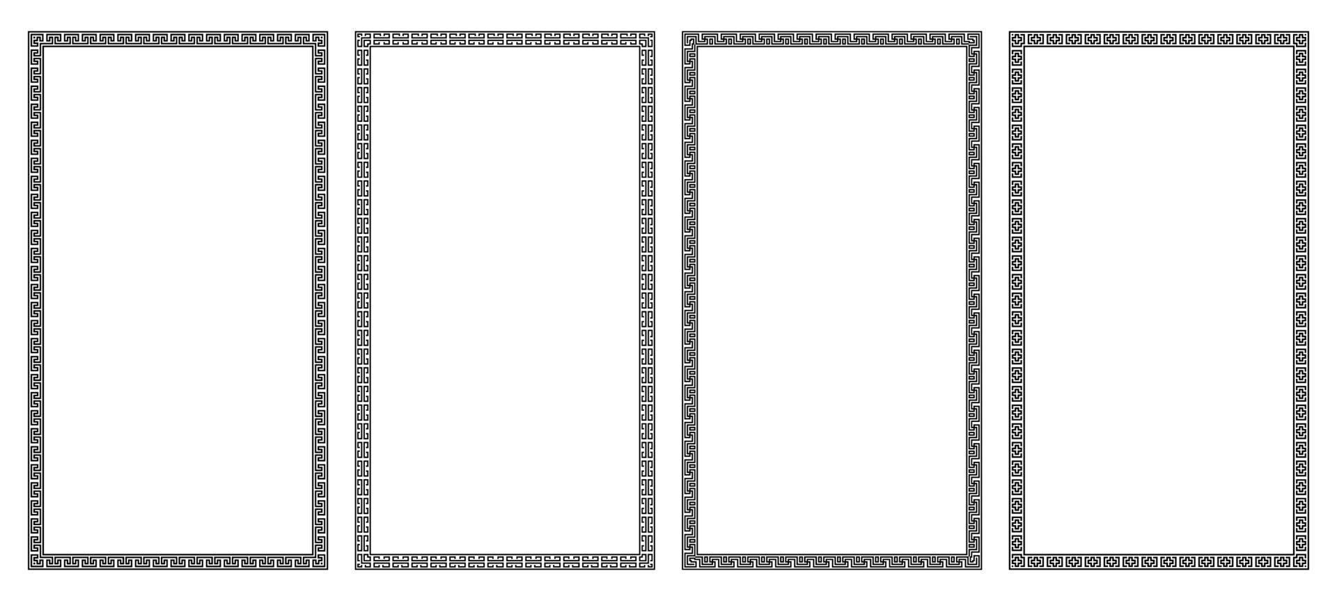 Ancient greek black border with seamless meander pattern vector