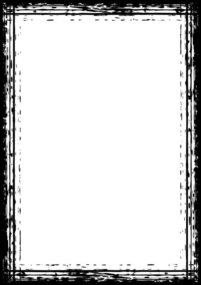 Grunge vertical frame, Black grunge border vector
