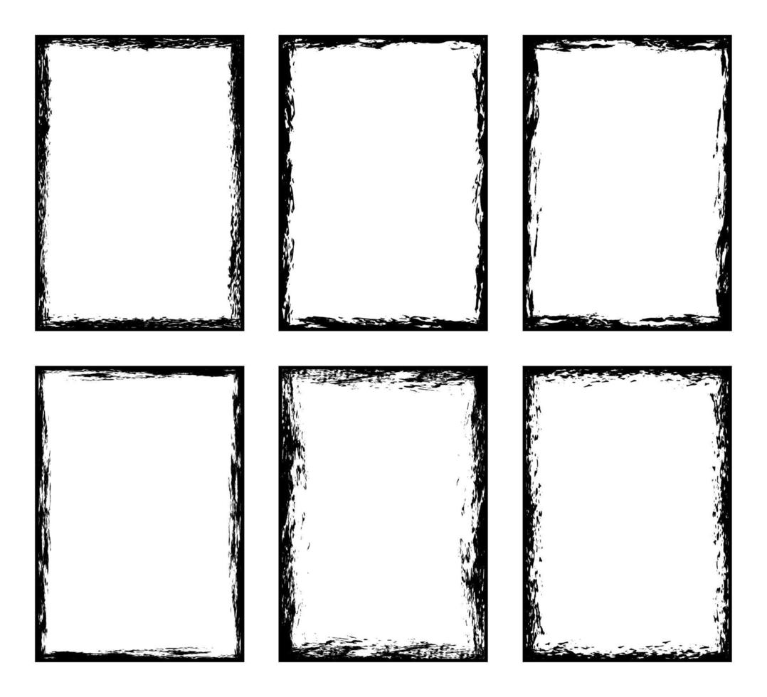 Grunge rectangle border frame collection vector