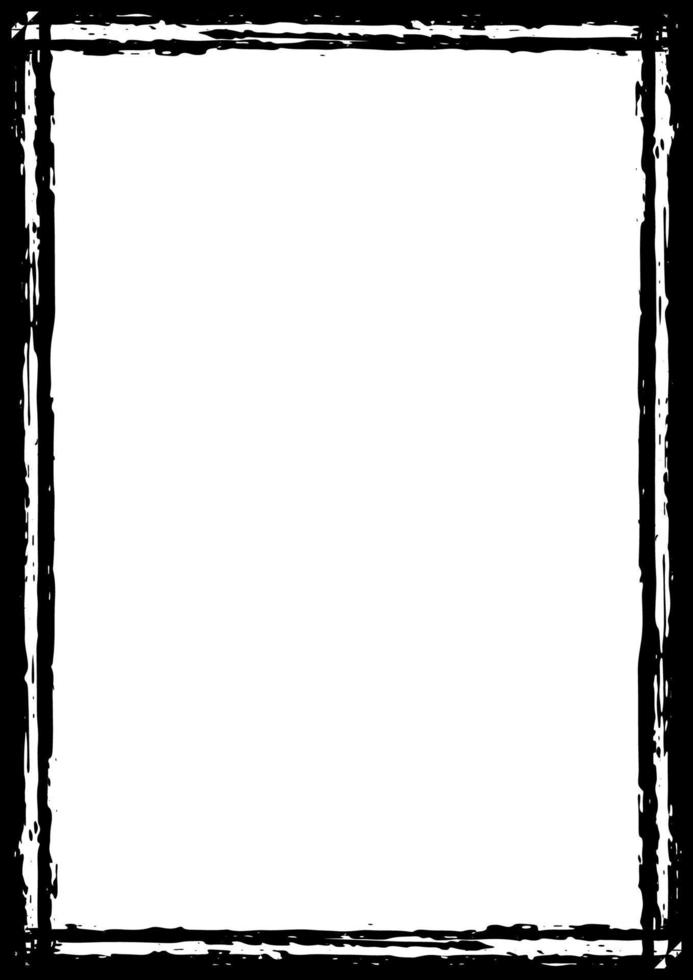 Grunge rectangular frame, Black grunge border vector