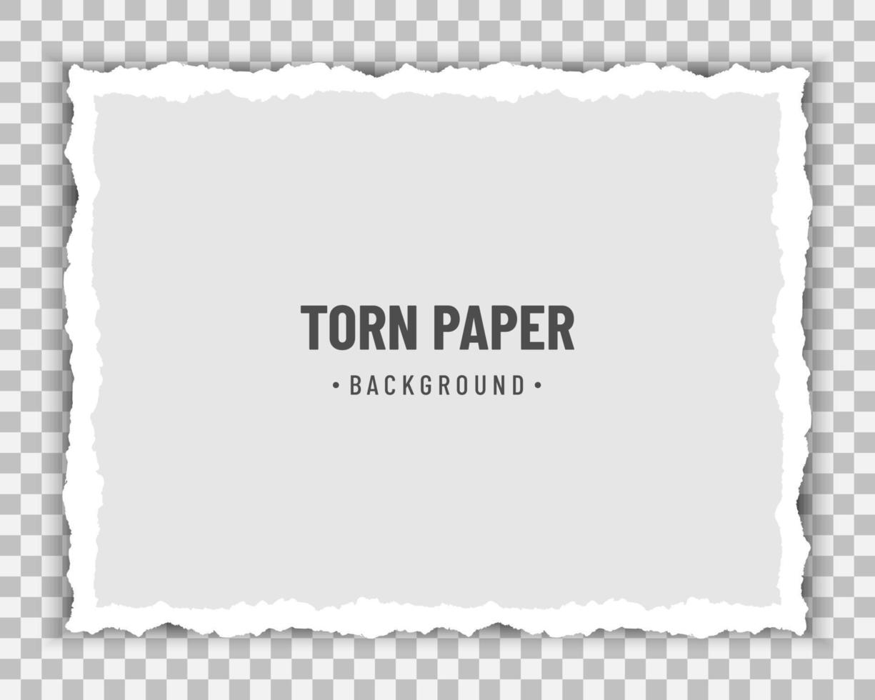 Piece of torn white paper with soft shadow on transparent background vector