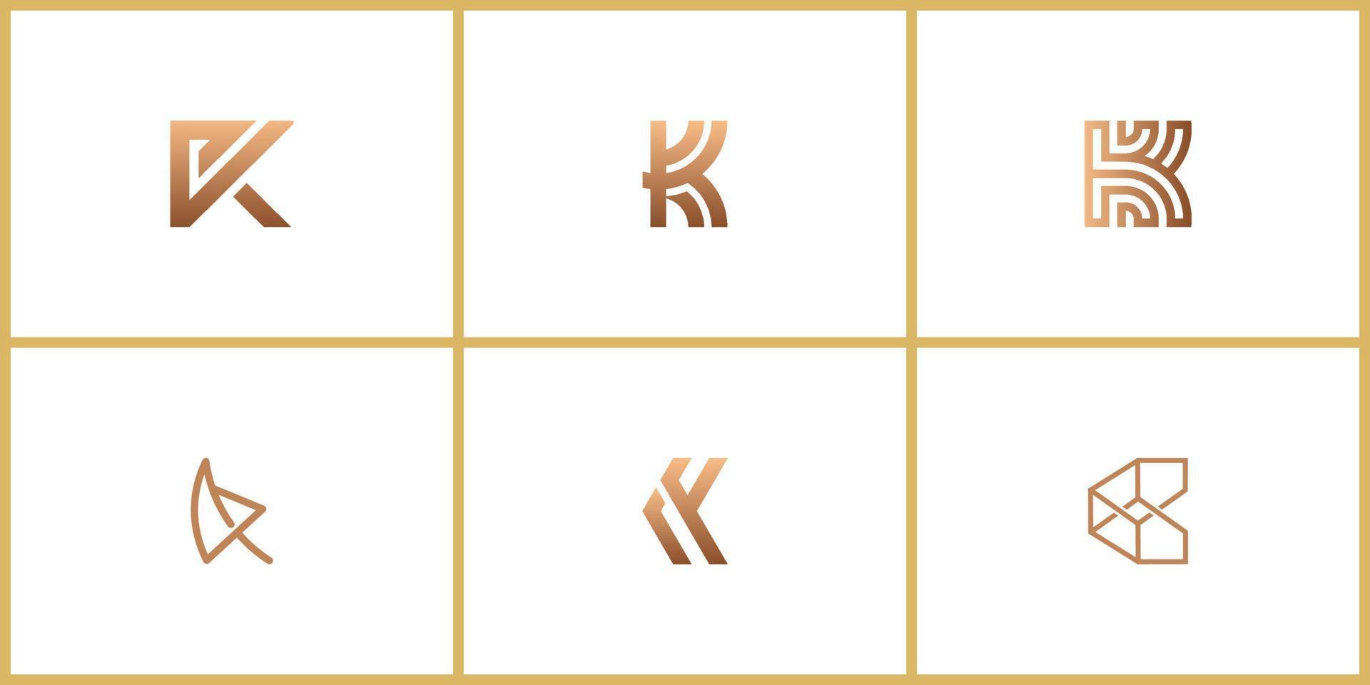 Set of creative letter k logo design template vector