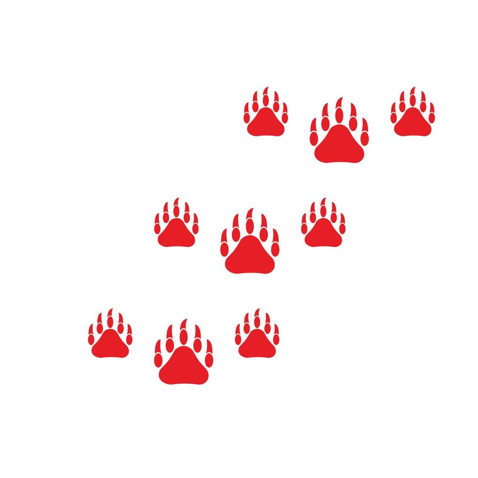 A collection of vector bear paws