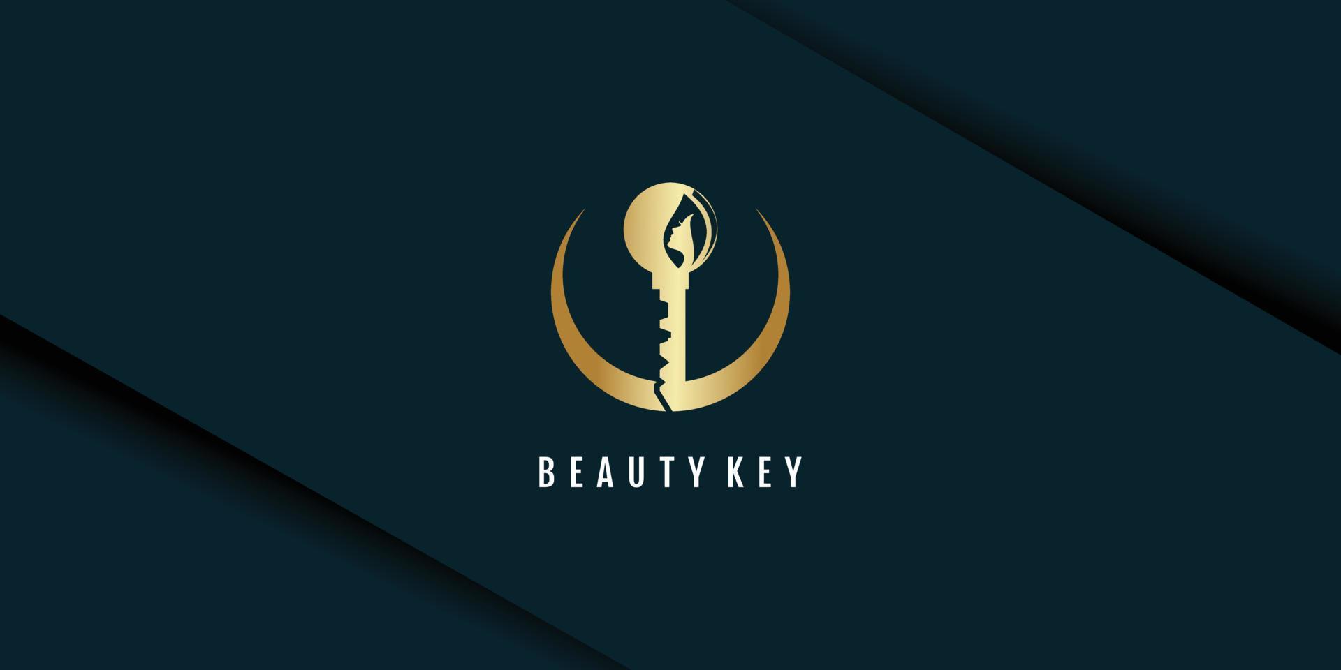 belleza logo con llave concepto y creativo elemento diseño prima vector