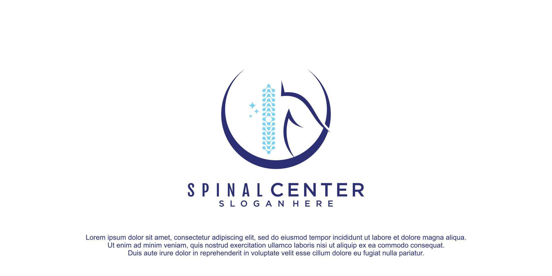Spinal logo with creative and unique element style design premium vector