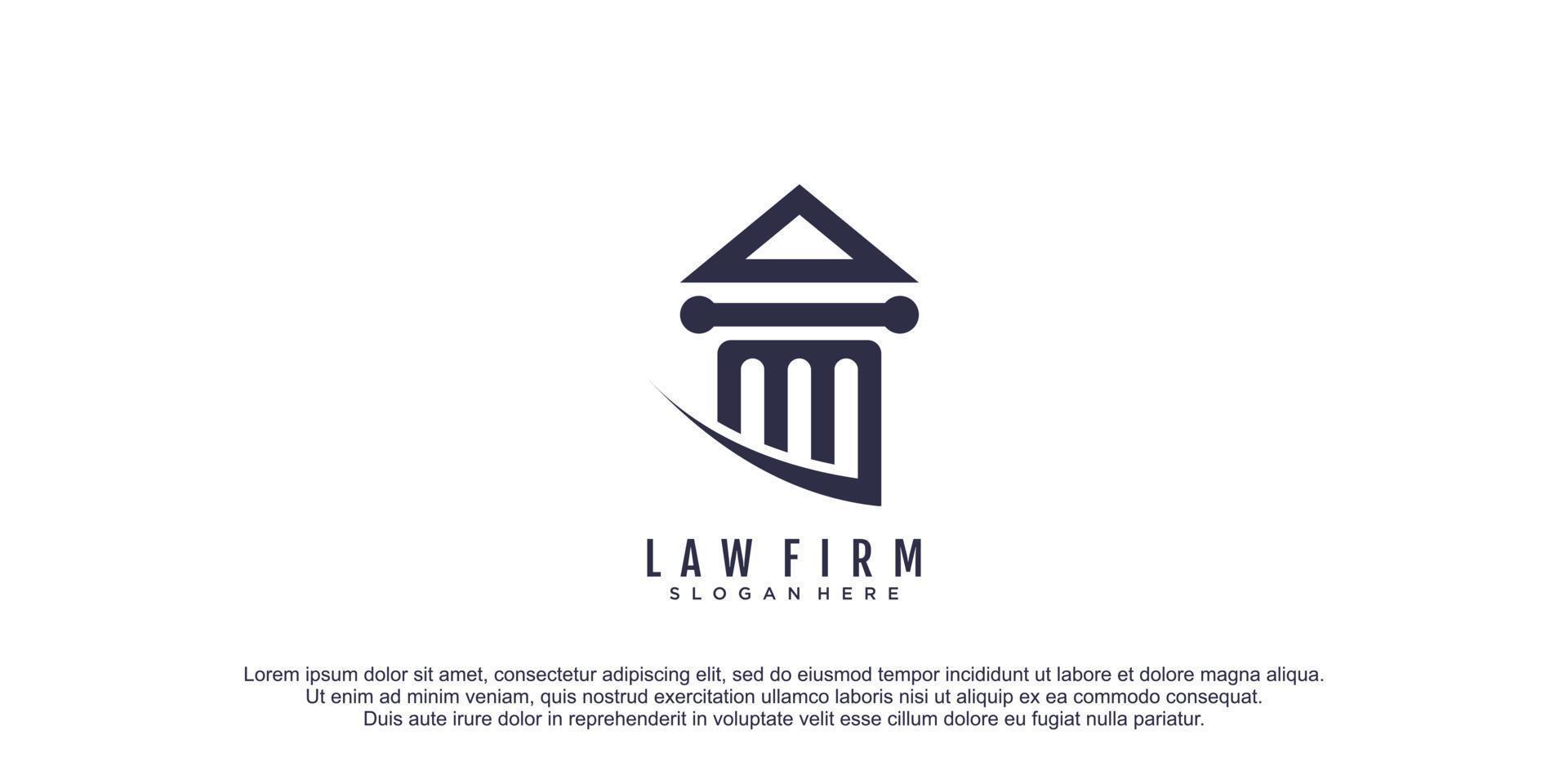 Law logo with modern creative style premium vector