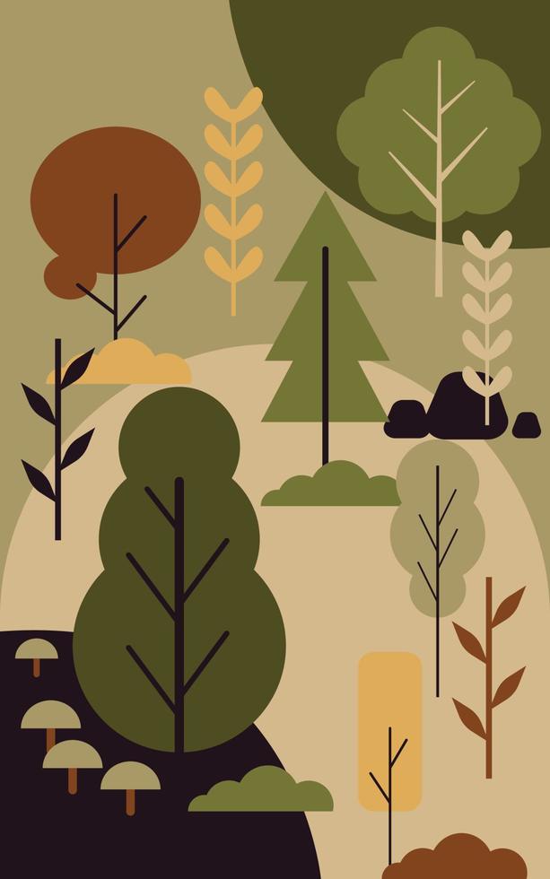 Tree flat background vector