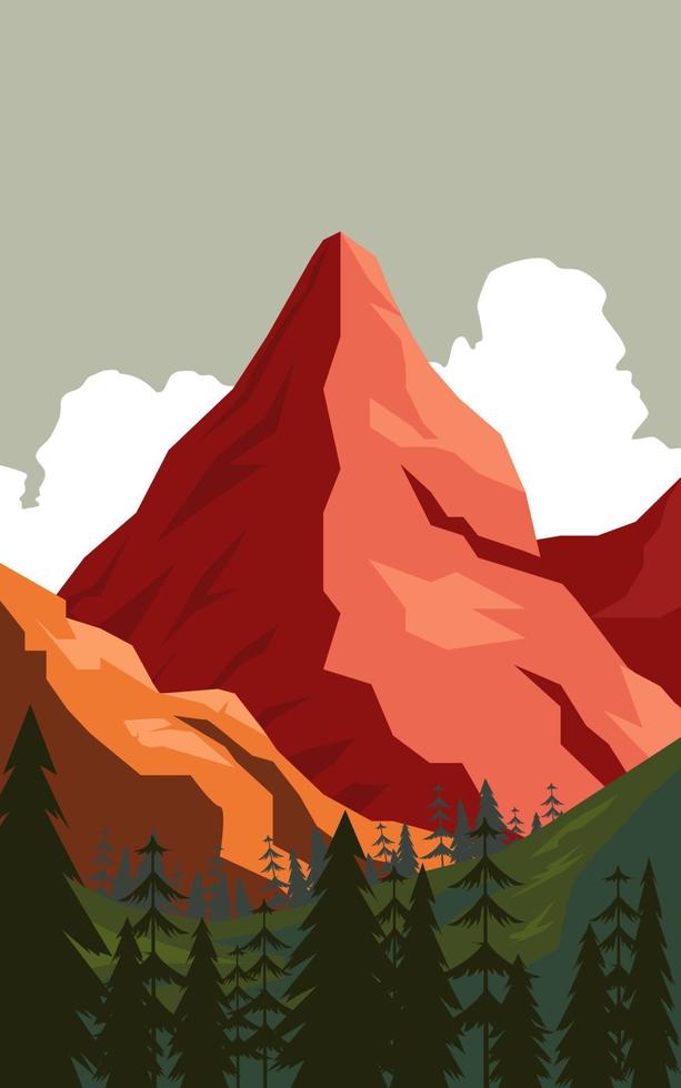 ilustración de paisaje de montaña vector