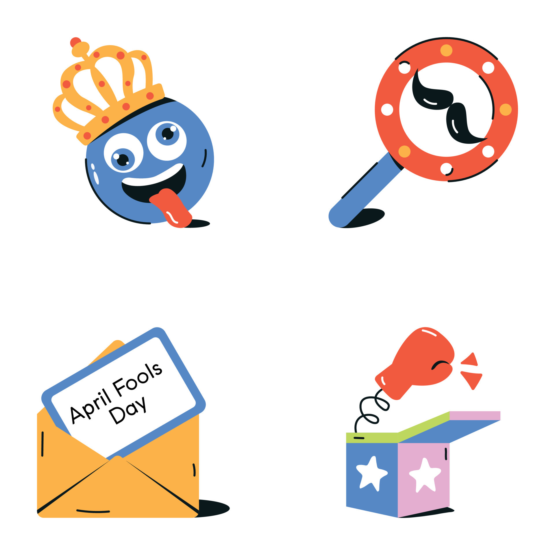 Pack of April Fool Flat Icons 21517659 Vector Art at Vecteezy