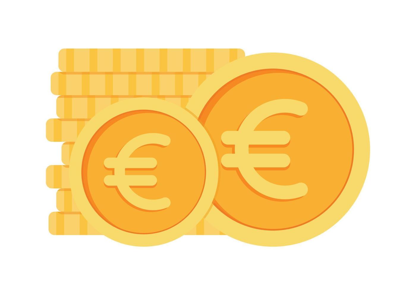 euro monedas dinero moneda icono clipart para negocio y Finanzas en animado elementos vector ilustración
