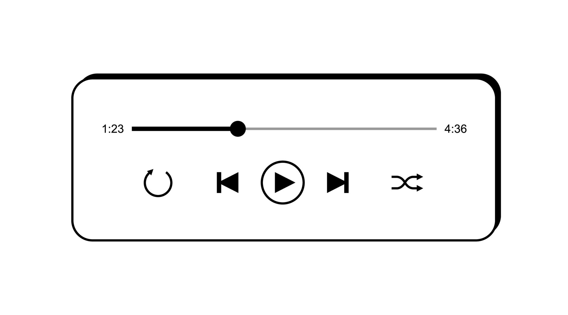 Music Player Retro interface vector template. Isolated flat audioplayer Music Player Retro interface vector template. Isolated flat audioplayer