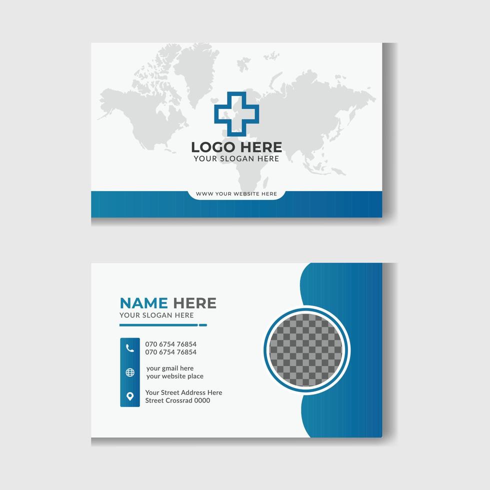 Modern medical doctor healthcare business card design template vector