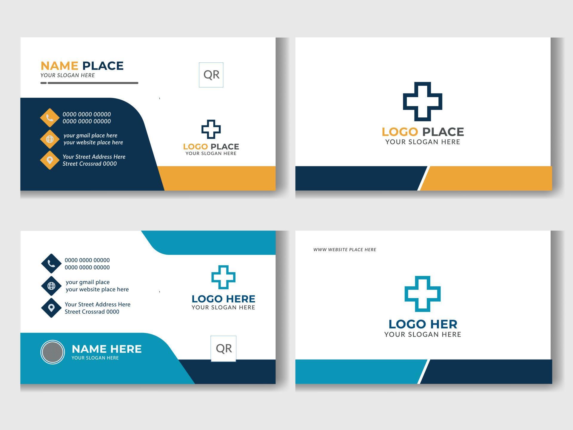 Modern medical healthcare doctor business card template design Pro