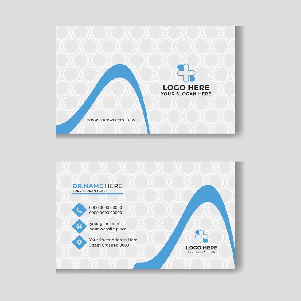 Modern medical healthcare doctor business card template design Pro Vector. Health care business card pro vector