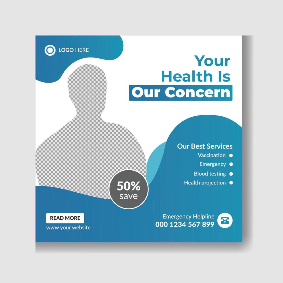 Medical health social media post promotion template pro Vector Pro Vector