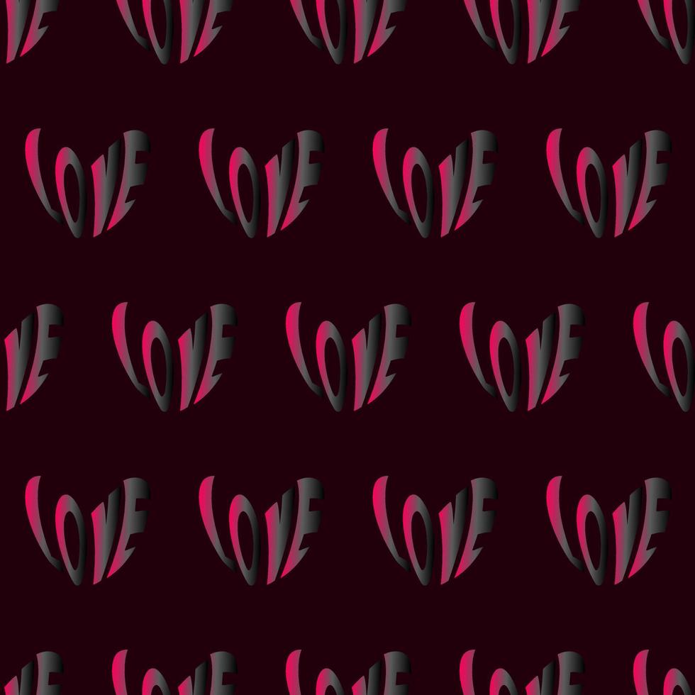 Seamless pattern inscription love. vector