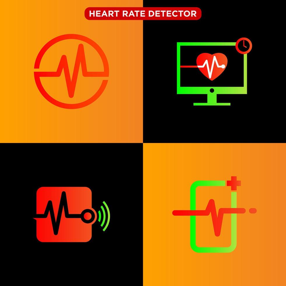 corazón detector logo haz vector