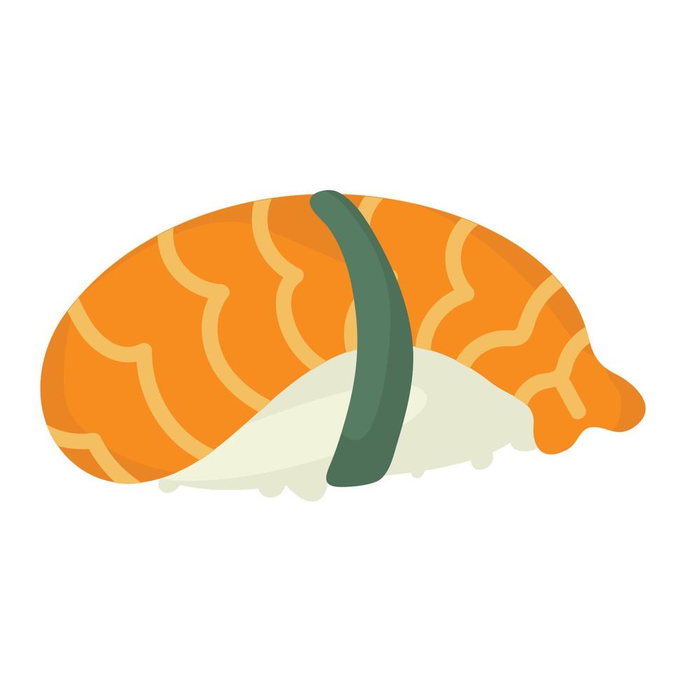 sushi roll with sesame, japanese food. Sushi roll cartoon style icon. Sushi isolated on white background. Vector cartoon sushi.  Hand draw style sushi rolls.sian food