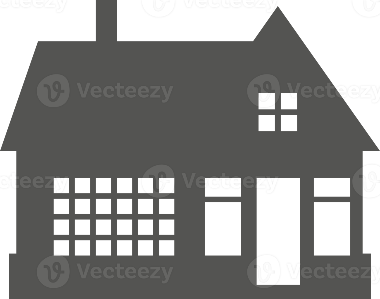 silhuett av stuga i grannskap. hus på förorts gata. landsbygden stuga Hem. glyf illustration png