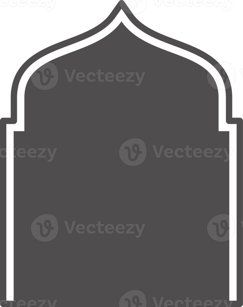 Arabic window and door. Silhouette of Islamic architecture element png