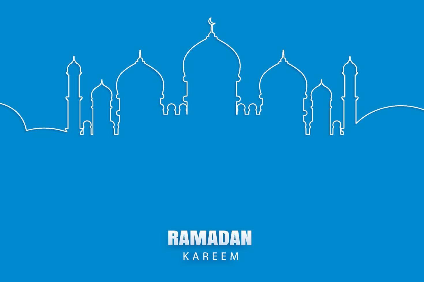 Ramadan Kareem greeting card. Eid Mubarak paper art banner illustration design. vector