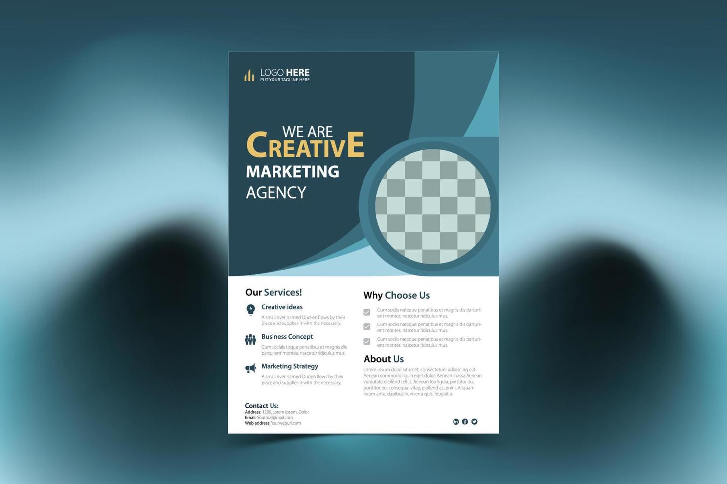 productive leaflet design vector
