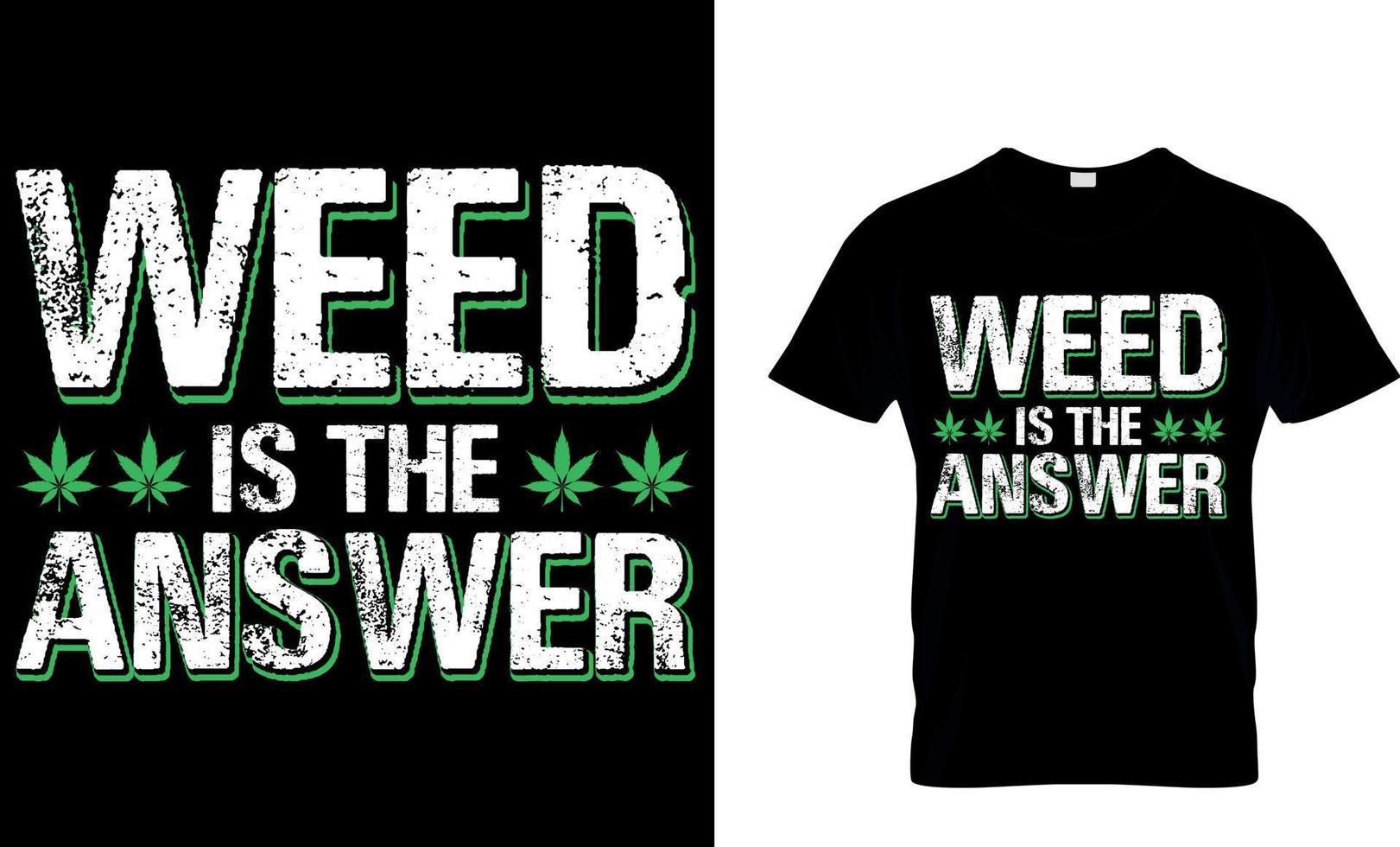 cannabis Typography T shirt Design with editable vector graphic. weed is the answer.