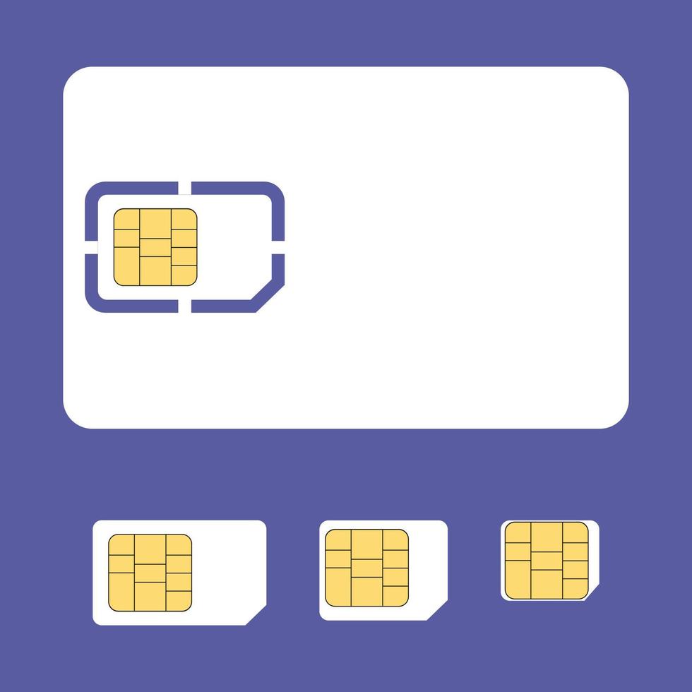Set of sim cards of different sizes. Vector illustration. 21518293