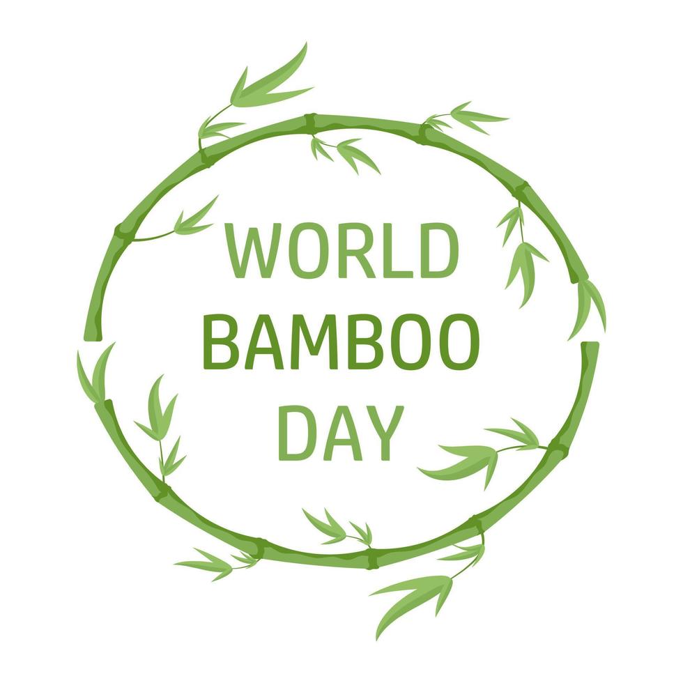 mundo bambú día septiembre 18 vector ilustración.