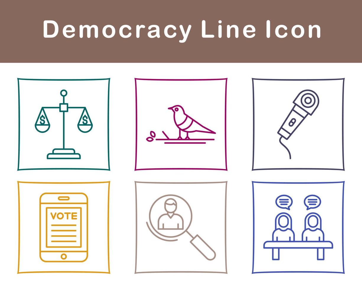 democracia vector icono conjunto