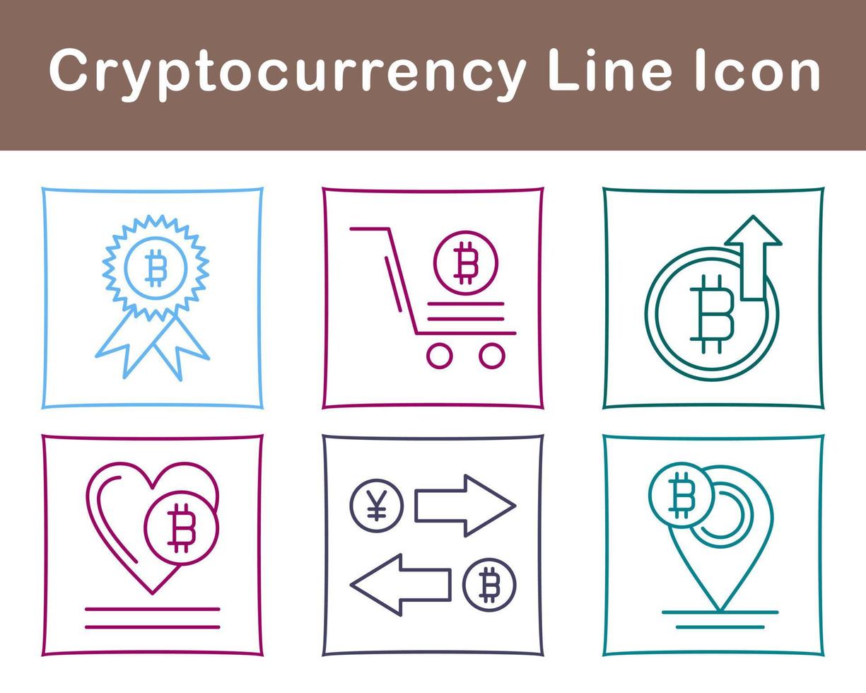 Bitcoin And Cryptocurrency Vector Icon Set