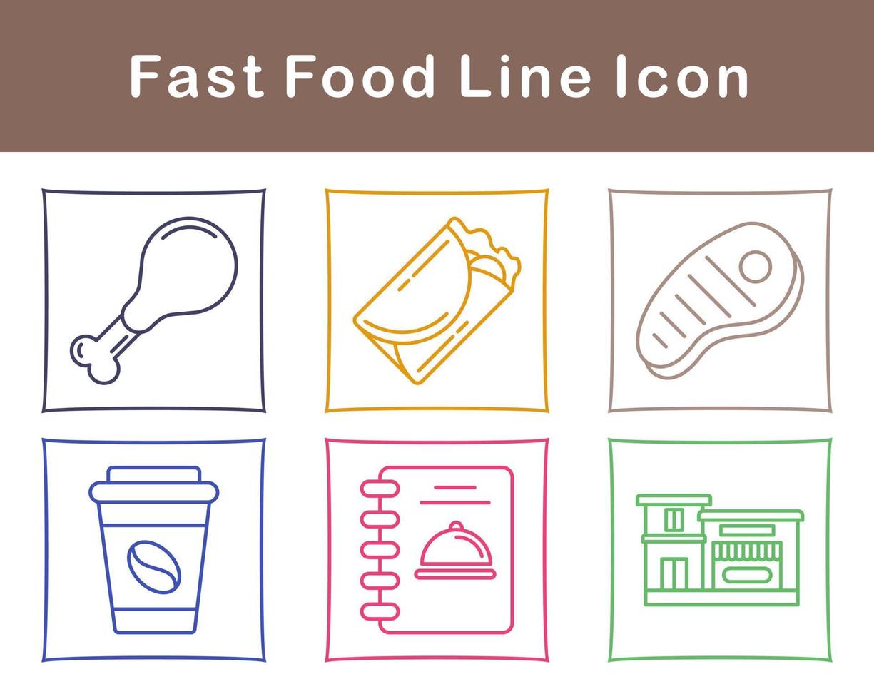 Fast Food Vector Icon Set