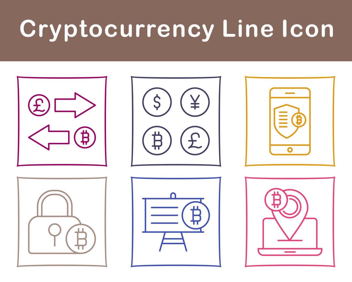 Bitcoin And Cryptocurrency Vector Icon Set