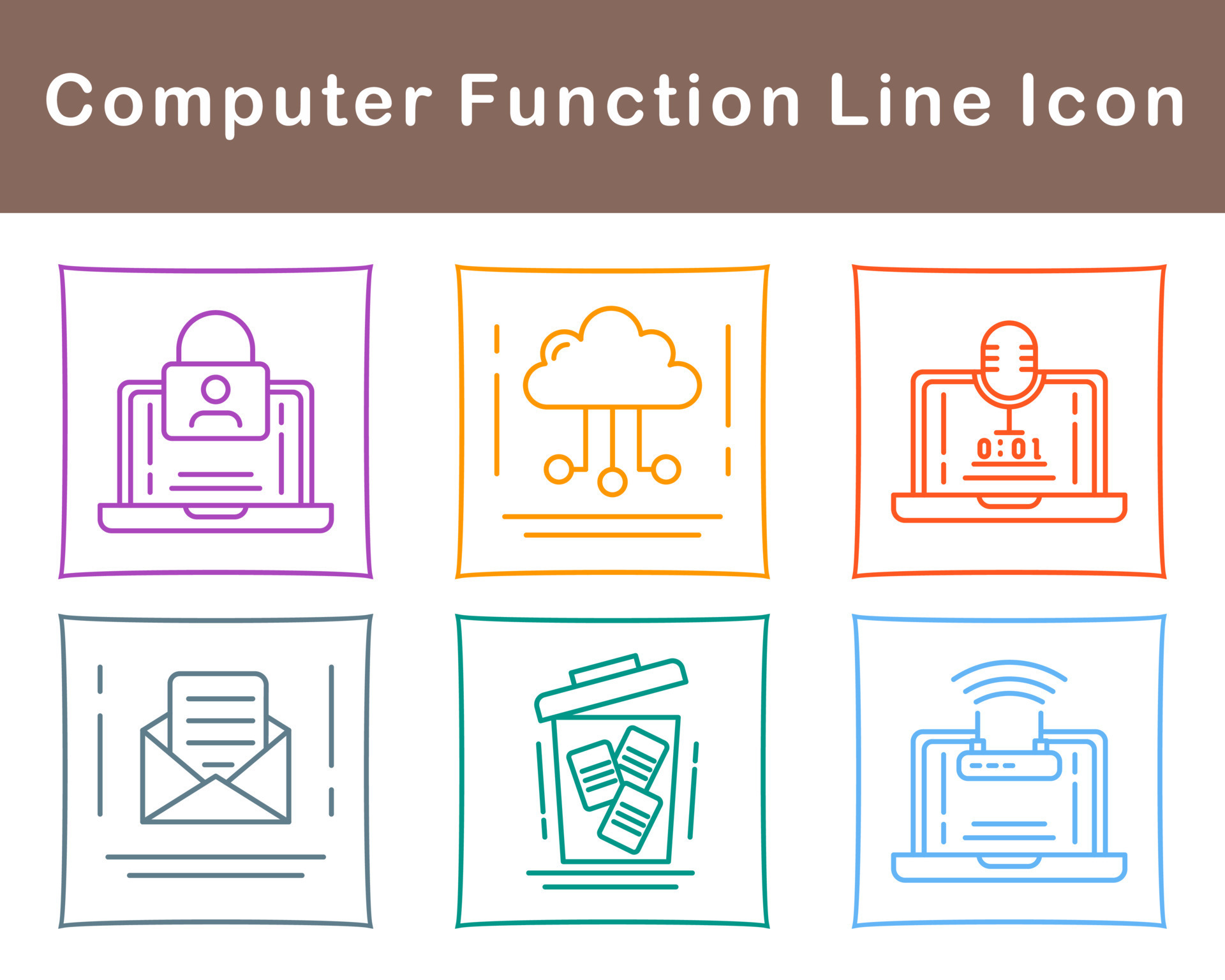 Computer Function Vector Icon Set 21518381 Vector Art at Vecteezy