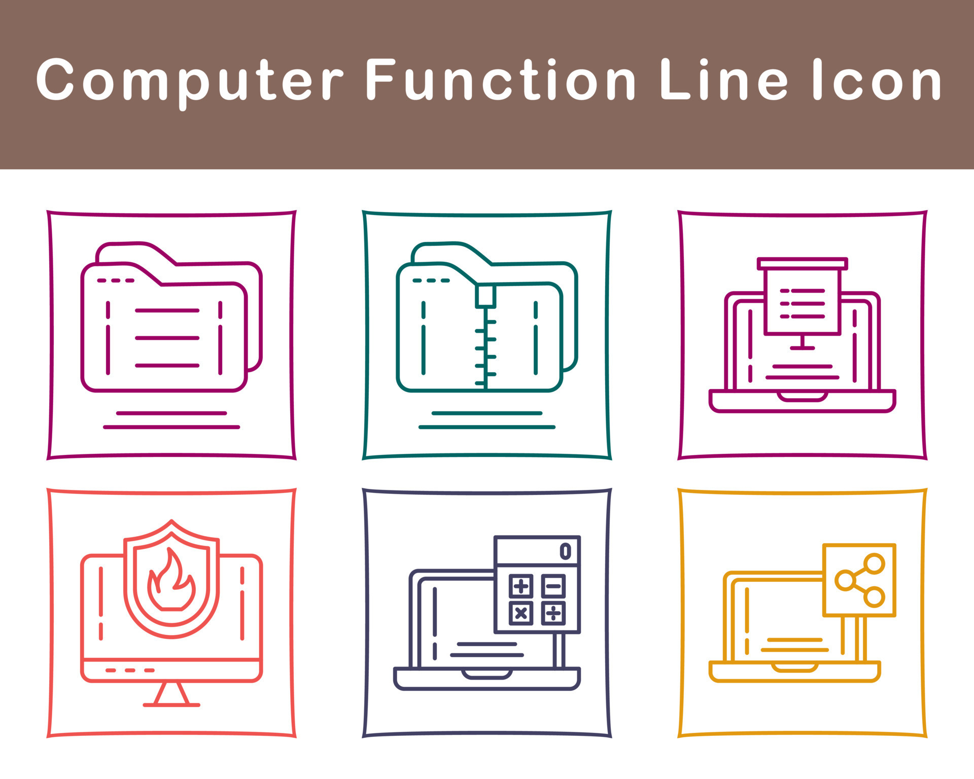 Computer Function Vector Icon Set 21518382 Vector Art at Vecteezy