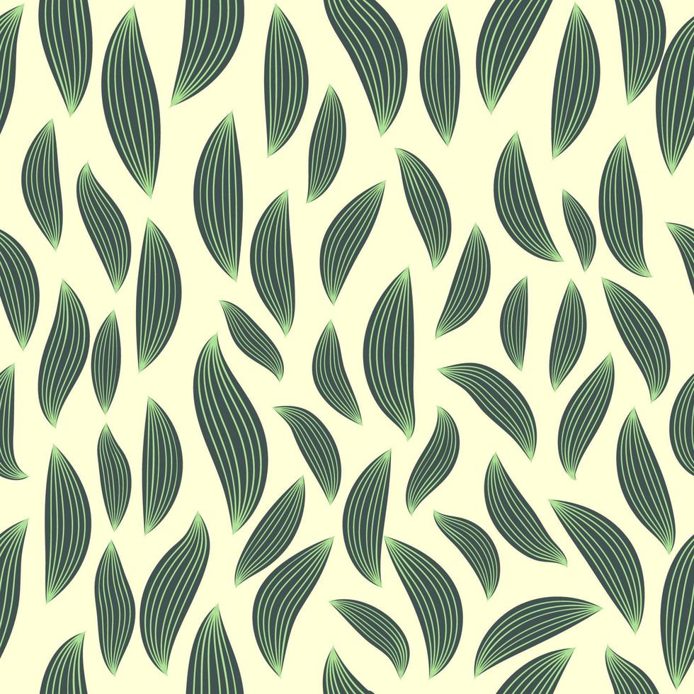 Graceful branches, leaves and flowers Seamless background in the style of nature. Vintage ornament. vector