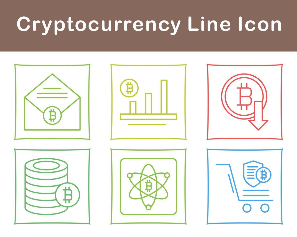 Bitcoin And Cryptocurrency Vector Icon Set