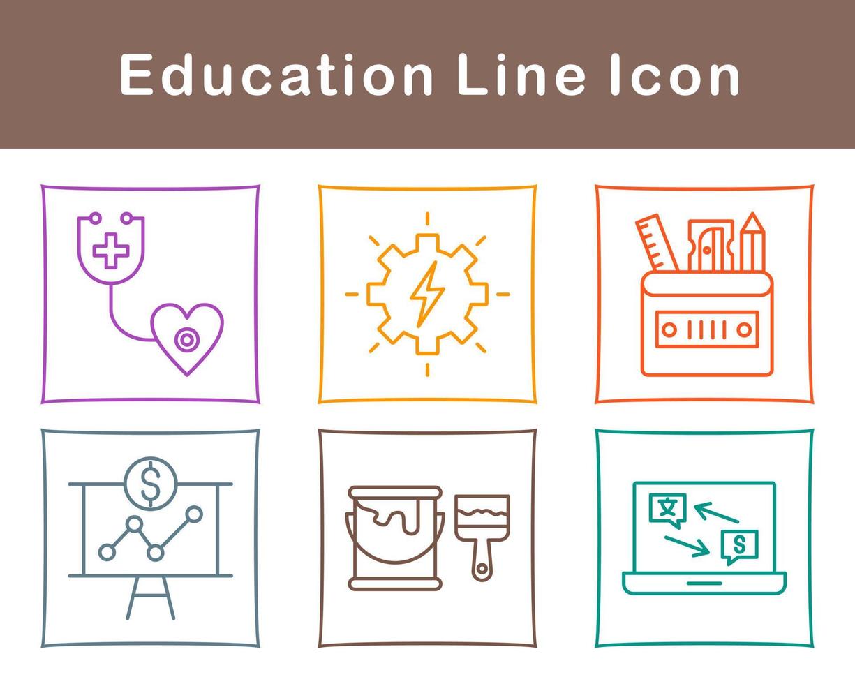 conjunto de iconos de vector de educación