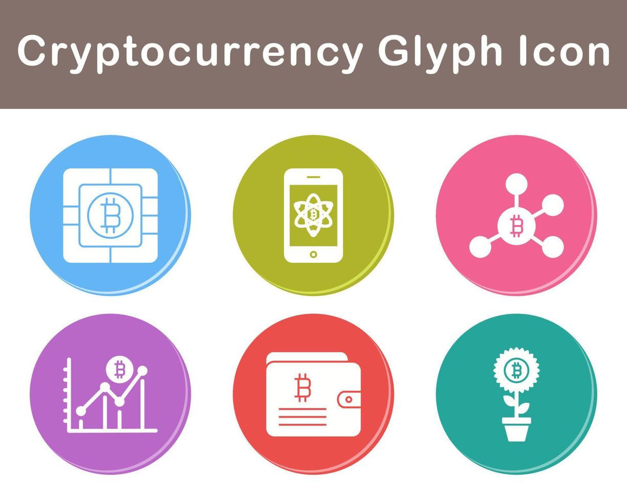 Bitcoin And Cryptocurrency Vector Icon Set