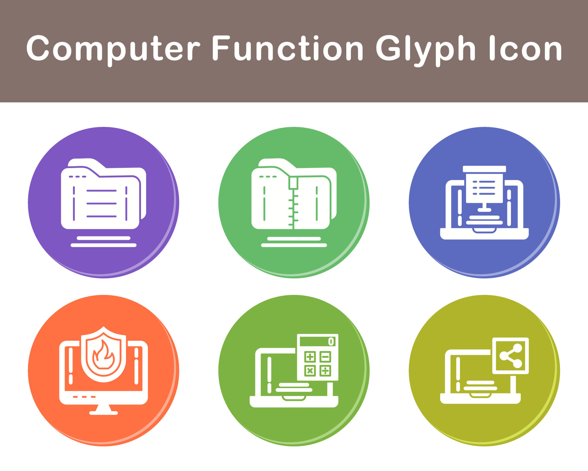 Computer Function Vector Icon Set 21518518 Vector Art at Vecteezy