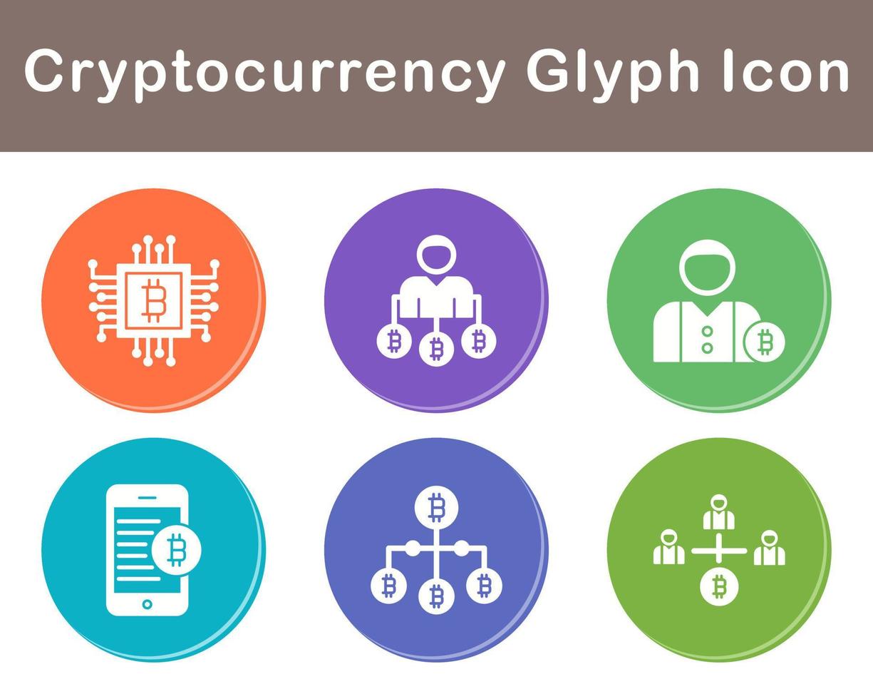 Bitcoin And Cryptocurrency Vector Icon Set