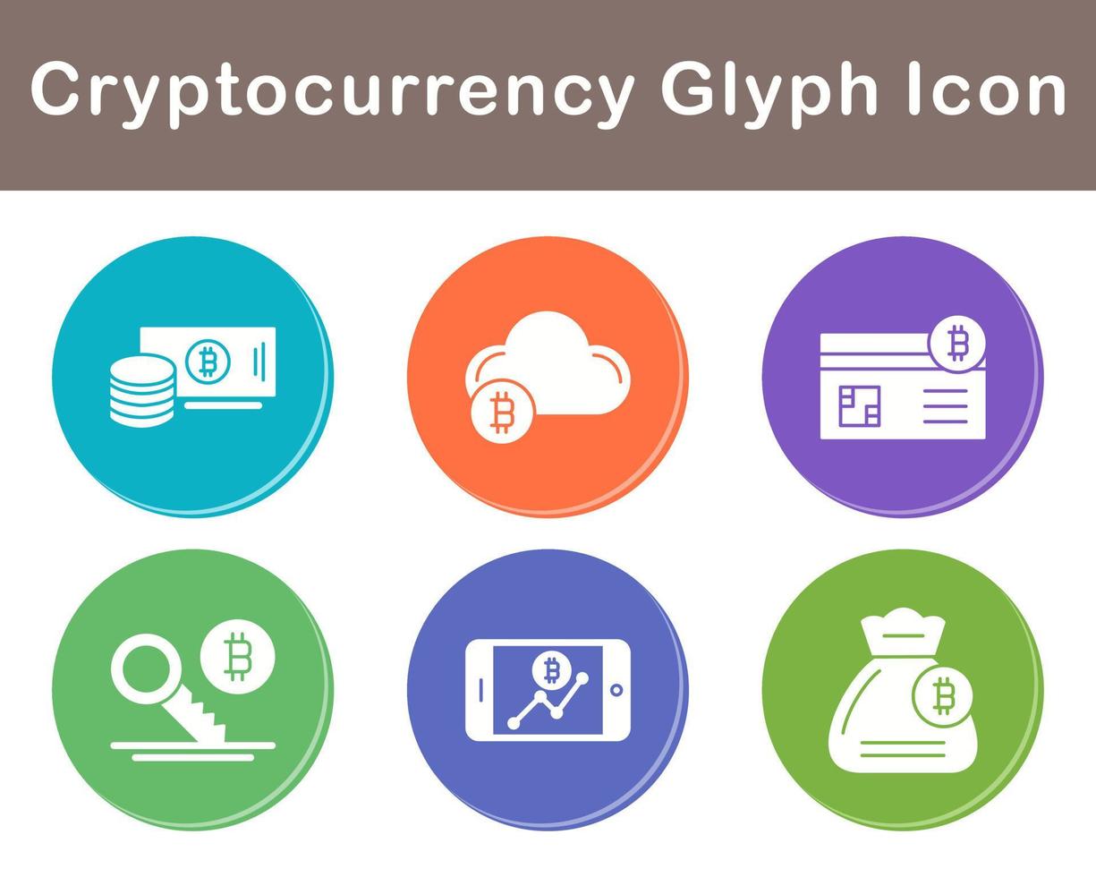 Bitcoin And Cryptocurrency Vector Icon Set