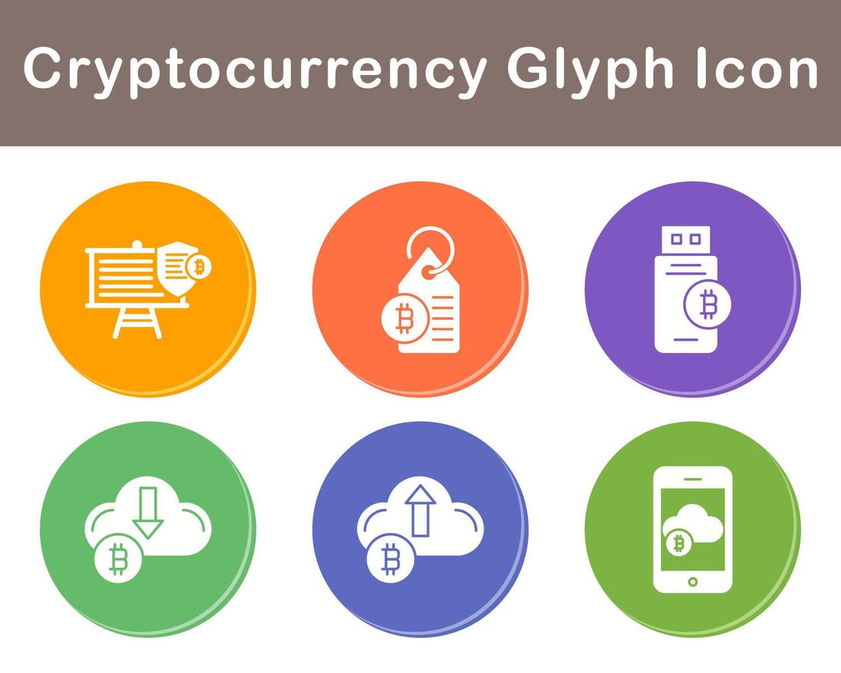 Bitcoin And Cryptocurrency Vector Icon Set