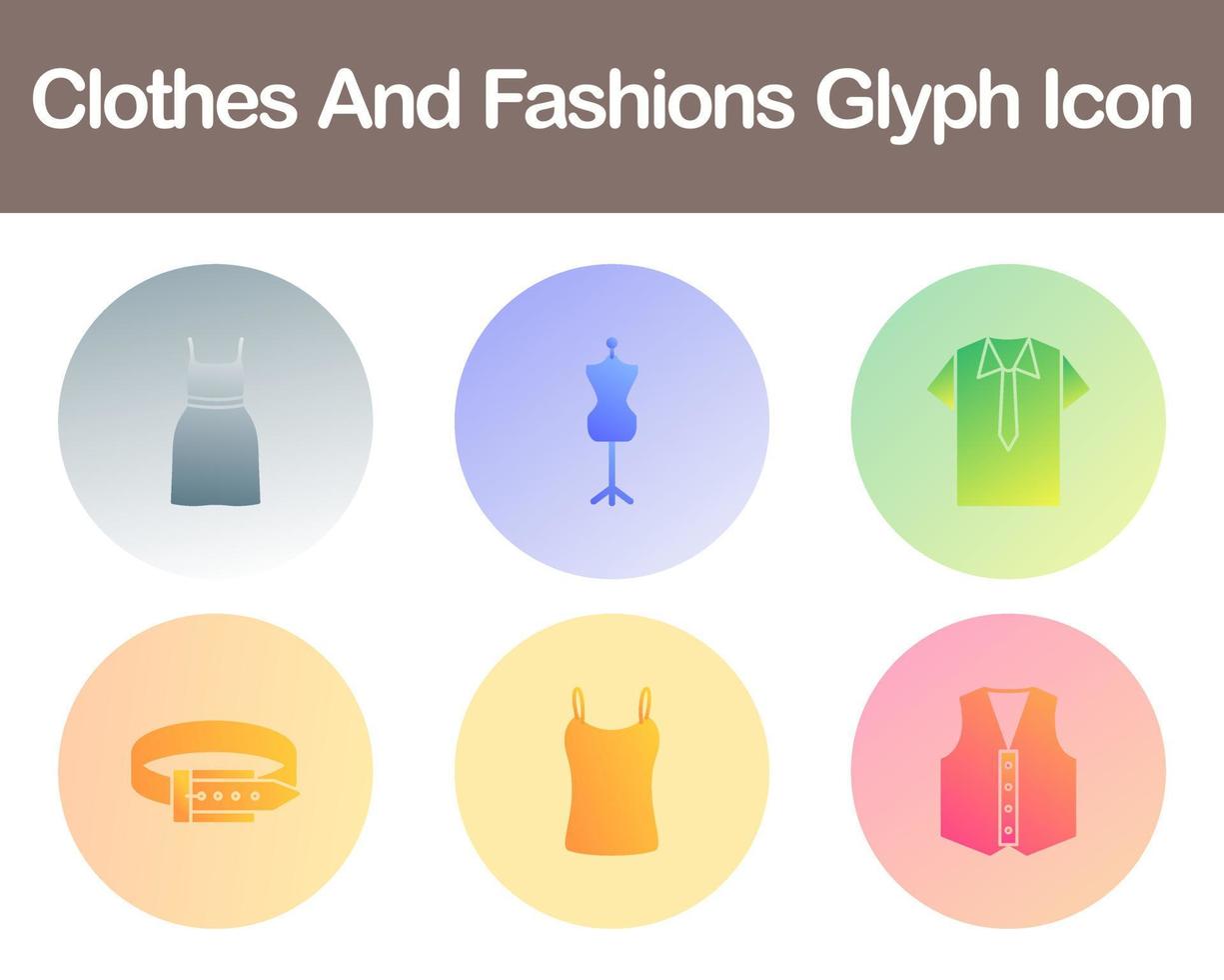 Clothes And Fashions Vector Icon Set