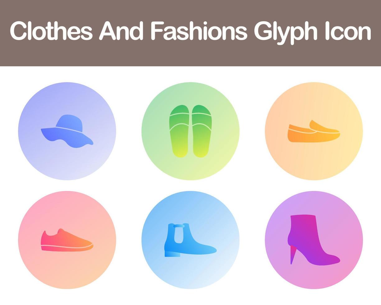 Clothes And Fashions Vector Icon Set