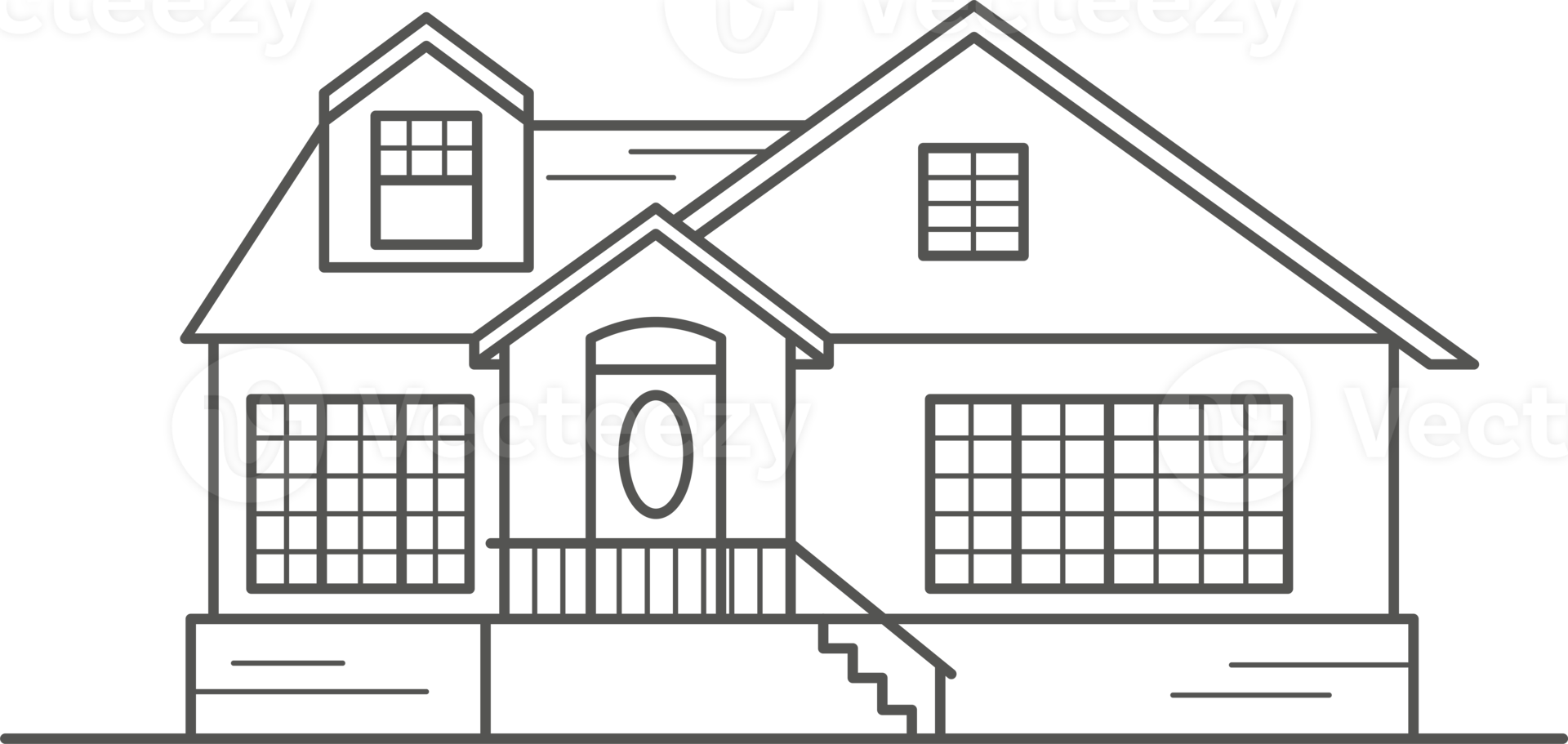 chalet de quartier le ville, le maison de le banlieue Résidentiel zone. de faible hauteur bâtiment de le village. contour illustration png