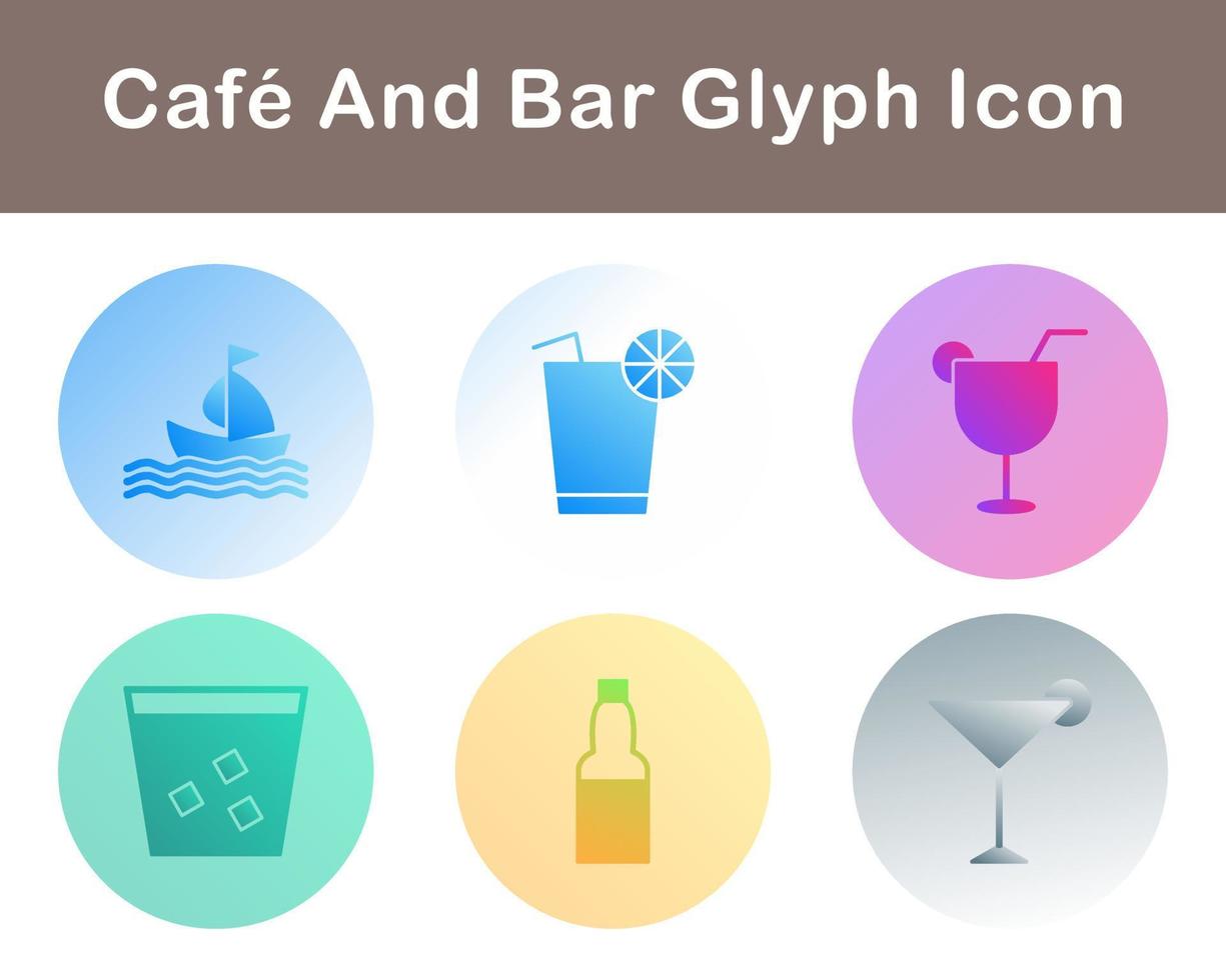 café y bar vector icono conjunto