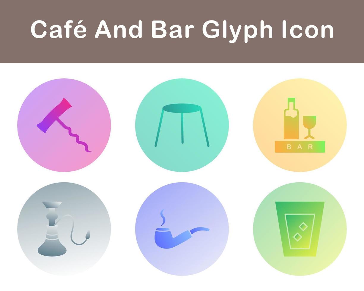 café y bar vector icono conjunto